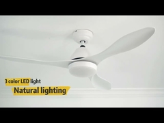 Plastic High RPM Dimmable LED Ceiling Fan Light With Remote Control