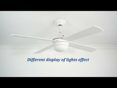 Color Changing Lighting Dimmable LED Indoor Ceiling Fan With Remote Control