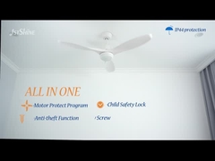 Wasserdichter Deckenlüfter mit helle Plastikblatt-weißem geführtem Deckenlüfter DC-Motor3