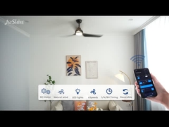 52 Zoll schwarzer Fernbedienung Led Deckenventilator Abs Blade Whisper-Quiet Motor