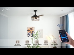 36 Zoll Deckenventilator Stahlkäfig E27*3 Glühbirne Rückziehblatt Indoor Industrial Retro