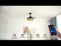 Seilkäfig versteckte Klinge Deckenventilator Licht mit Fernbedienung DC Motor