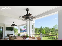 42 Zoll Bauernhaus E27 Moderne LED Unsichtbare Deckenventilator Rückziehbare Klinge Deckenventilator Lichter