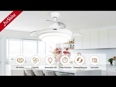 Schlafzimmer Rückziehbare Deckenventilator mit Licht 3 Farbe Dimmbare LED-Licht Fernbedienung