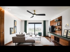 52 Zoll moderner LED-Deckenventilator mit DC-Motor, schwarze ABS-Klingen