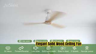 Moderner 52-Zoll-Deckenventilator aus Massivholz für elegante Häuser