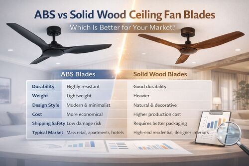 Aktuelle Unternehmensnachrichten über Deckenventilatorflügel aus ABS oder Massivholz: Was ist besser für Ihren Markt?