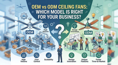 Aktuelle Unternehmensnachrichten über OEM vs. ODM Deckenventilatoren: Welches Modell ist das Richtige für Ihr Unternehmen?