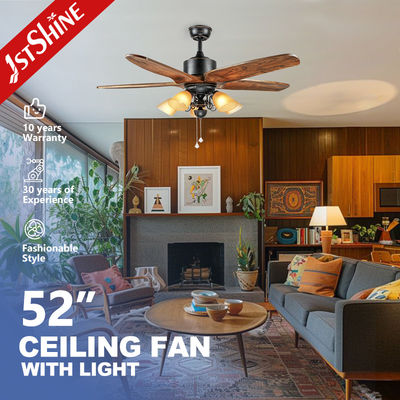 Guter Preis Energiesparender Zug-Schalter-Deckenlüfter Soems mit 5 hölzernen Blättern Online