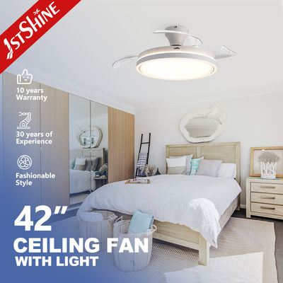 Qualität  Flush Mounted 42" Retractable Ceiling Fan Light DC Motor 6 Speed Remote Control Fabrik
