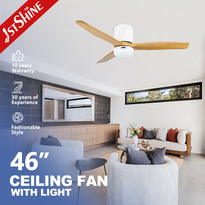 Guter Preis 3 Natürliche Holzblätter Flush Mount Smart App Steuerung Deckenventilator mit LED-Licht Online