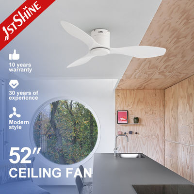 Guter Preis Plastikdeckenventilator 48 Zoll Weiß ABS-Klingen Flush Mount LED Deckenventilator mit dimmbarer Beleuchtung Online