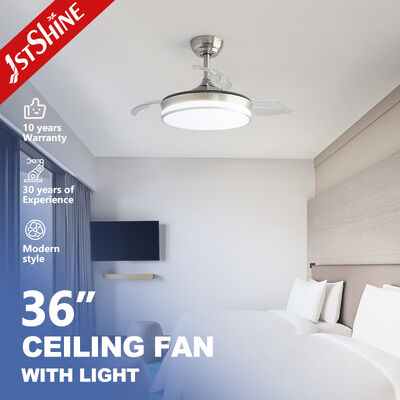 Guter Preis 36 Zoll Einziehbarer Deckenventilator mit dimmbarem Licht und faltbaren Flügeln für Schlafzimmer oder Büro Online