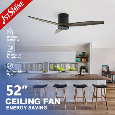 Guter Preis 3 Holzblätter Deckenventilator Niedrigprofil leise Energieeinsparende DC Motor Spülung Montage 52 Zoll Online