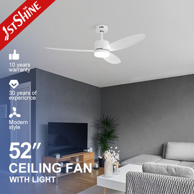 Guter Preis 132 cm moderner Deckenventilator aus Kunststoff mit 3-farbiger LED-Beleuchtung und leisem DC-Motor Online