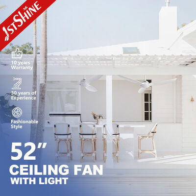 Guter Preis 52 Zoll weißer moderner Deckenventilator mit Licht und ABS-Klingen Online