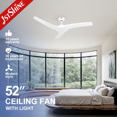 Guter Preis 52 Zoll Deckenventilator aus Kunststoff mit Fernbedienung, 6 Geschwindigkeiten und geräuschlosem DC-Motor, dimmbares LED-Licht Online