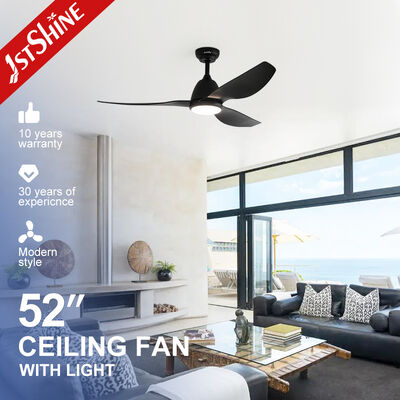 Qualität 52 Zoll Matte Schwarz Moderne Deckenlüfter mit LED-Licht und leisen Gleichstrommotor Fabrik