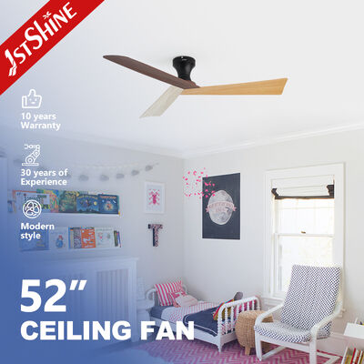 Guter Preis 52-Zoll-Unterputz-Deckenventilator mit leisem Gleichstrommotor und holzfarbenen ABS-Flügeln Online