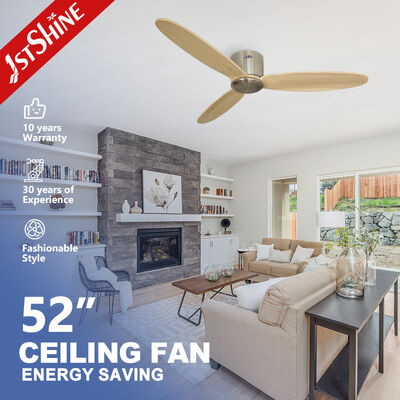 Qualität 220V Flush Mount Ceiling Fan With Solid Wood Blades and 6 Speed Remote Control Fabrik
