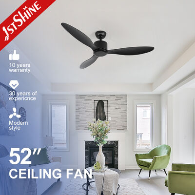 Qualität 52 Zoll schwarzer Deckenventilator mit leisen Gleichstrommotor und 3 ABS-Klingen für modernes minimalistisches Design Fabrik